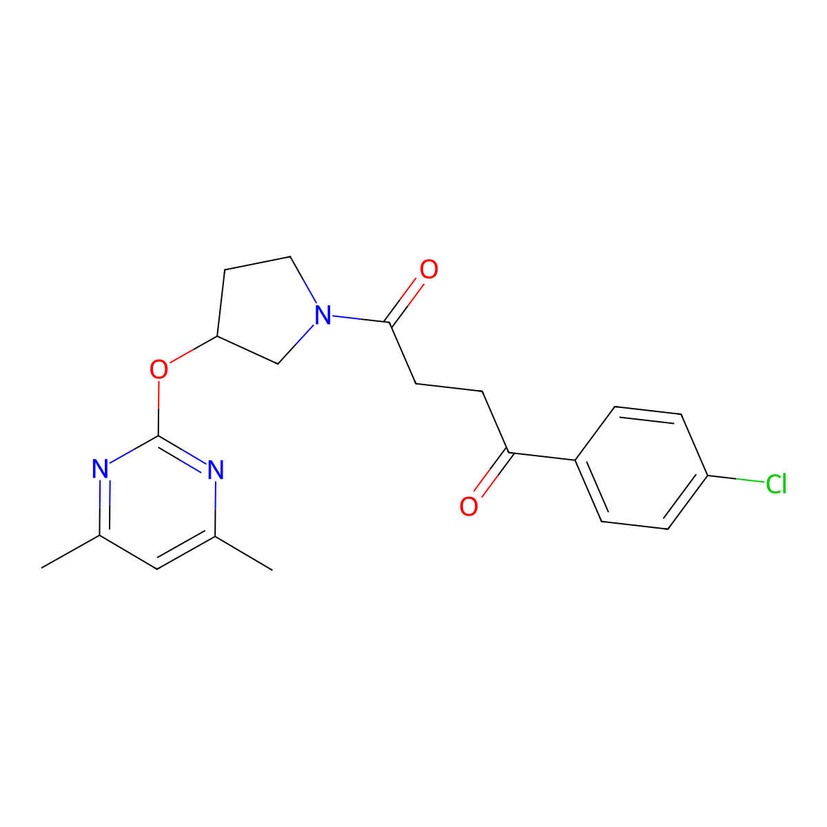 1-(4-Chlorophenyl)-4-(3-((4,6-dimethylpyrimidin-2-yl)oxy)pyrrolidin-1-yl)butane-1,4-dione molecular structure, CAS 2034302-66-2