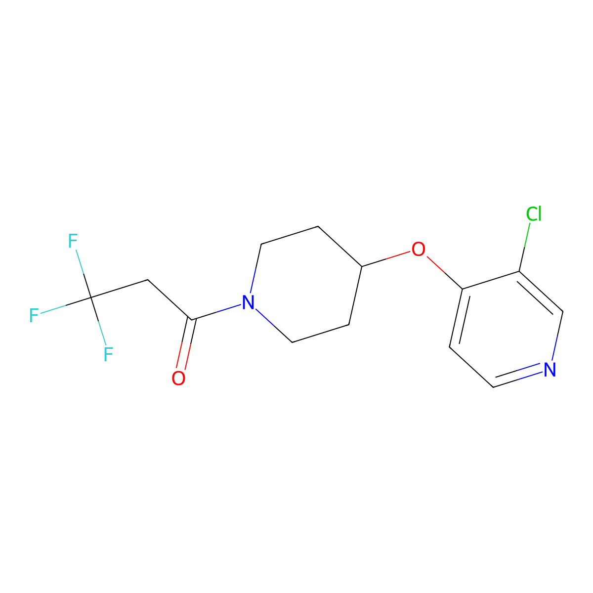 1-(4-((3-Chloropyridin-4-yl)oxy)piperidin-1-yl)-3,3,3-trifluoropropan-1-one molecular structure, CAS 2034302-74-2