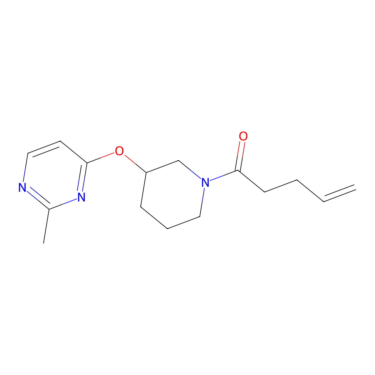 1-(3-((2-Methylpyrimidin-4-yl)oxy)piperidin-1-yl)pent-4-en-1-one molecular structure, CAS 2034302-85-5