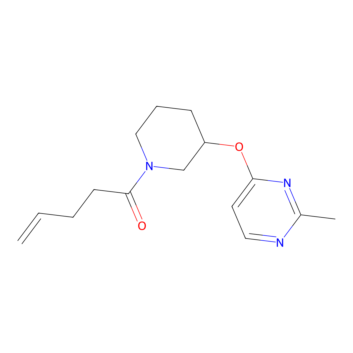 1-(3-((2-Methylpyrimidin-4-yl)oxy)piperidin-1-yl)pent-4-en-1-one molecular structure, CAS 2034302-85-5