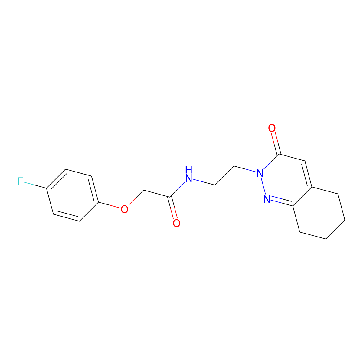 2-(4-fluorophenoxy)-N-[2-(3-oxo-2,3,5,6,7,8-hexahydrocinnolin-2-yl)ethyl]acetamide molecular structure, CAS 2034303-06-3