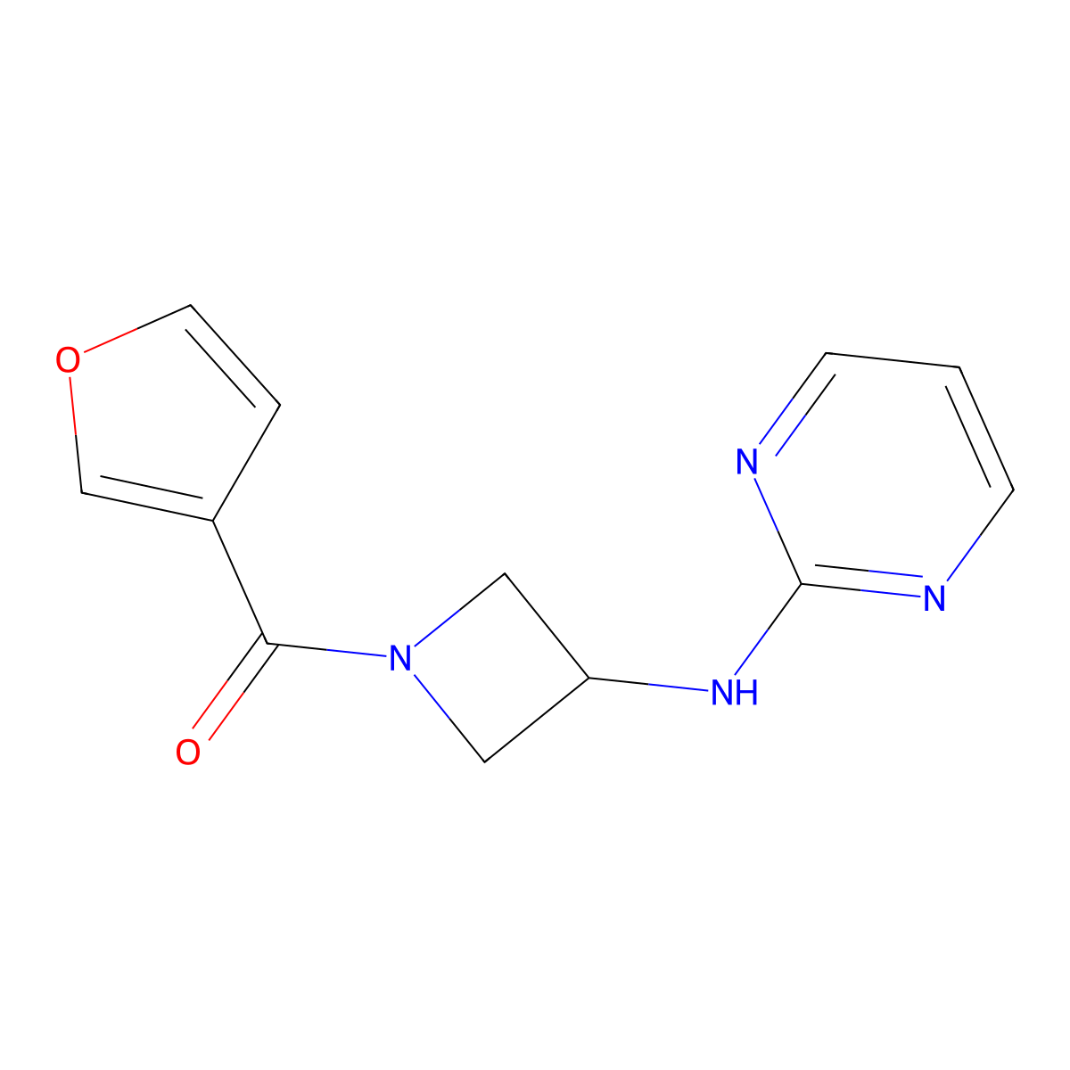N-[1-(furan-3-carbonyl)azetidin-3-yl]pyrimidin-2-amine molecular structure, CAS 2034303-16-5