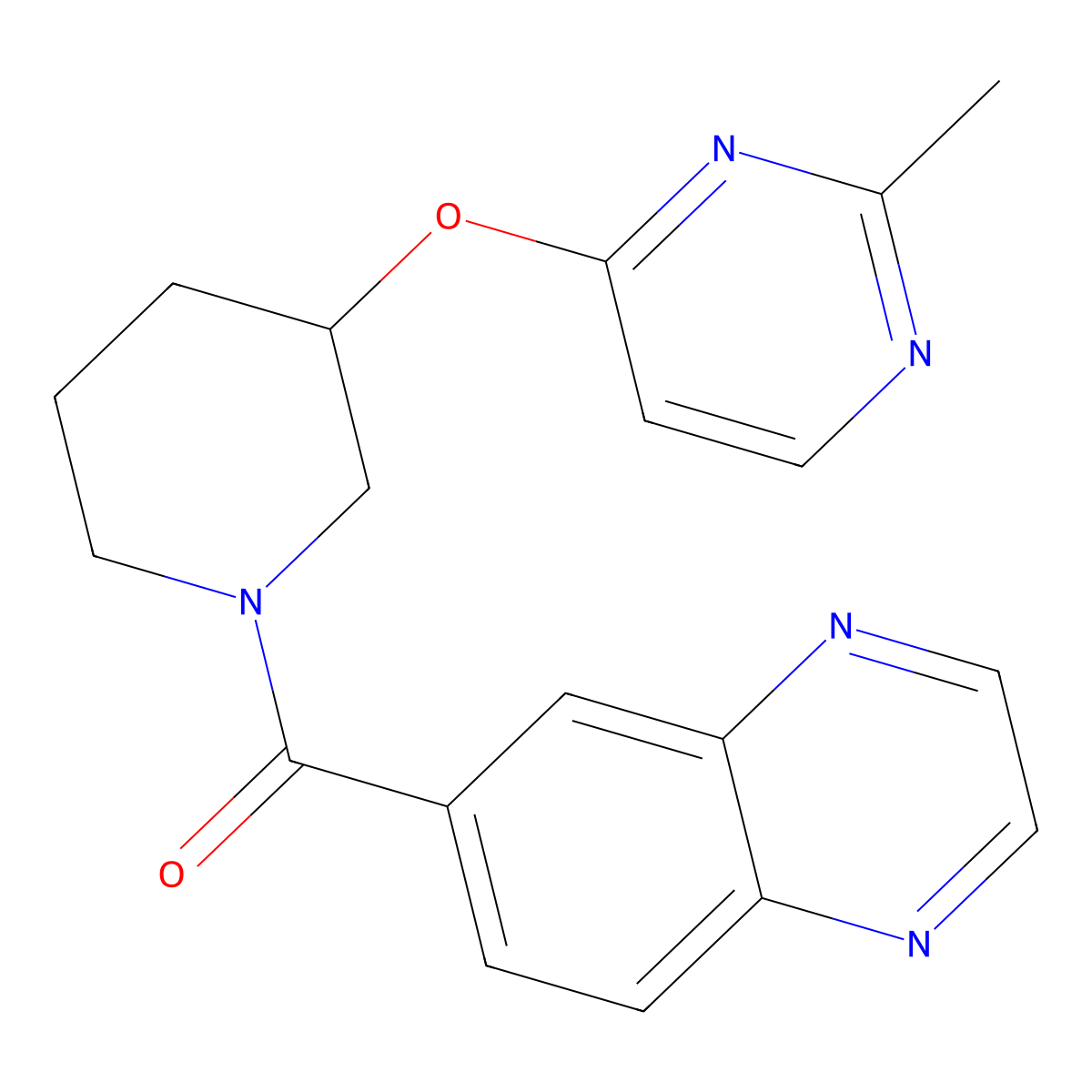 (3-((2-Methylpyrimidin-4-yl)oxy)piperidin-1-yl)(quinoxalin-6-yl)methanone molecular structure, CAS 2034303-17-6