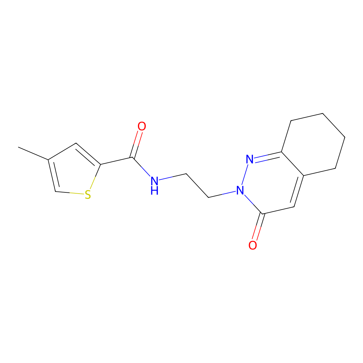 4-methyl-N-(2-(3-oxo-5,6,7,8-tetrahydrocinnolin-2(3H)-yl)ethyl)thiophene-2-carboxamide molecular structure, CAS 2034303-18-7