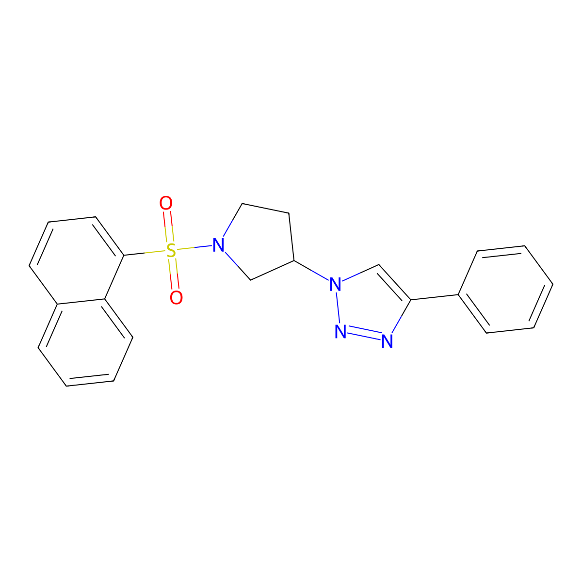 1-(1-(naphthalen-1-ylsulfonyl)pyrrolidin-3-yl)-4-phenyl-1H-1,2,3-triazole molecular structure, CAS 2034303-31-4