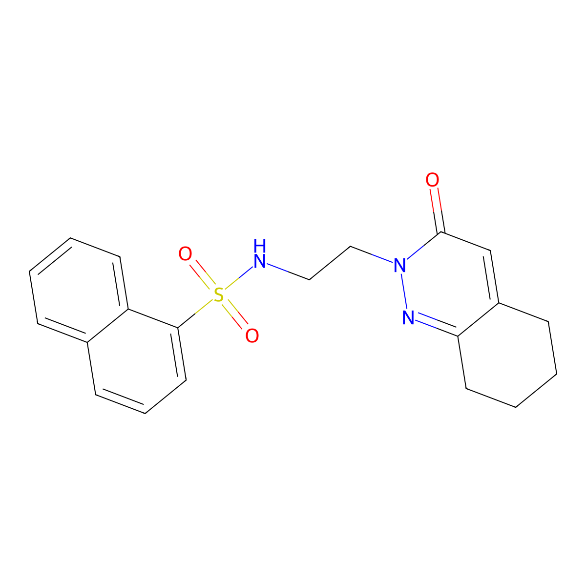 N-[2-(3-oxo-2,3,5,6,7,8-hexahydrocinnolin-2-yl)ethyl]naphthalene-1-sulfonamide molecular structure, CAS 2034303-37-0