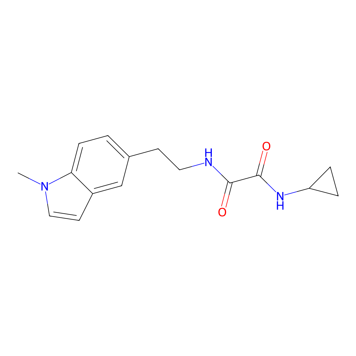 N1-cyclopropyl-N2-(2-(1-methyl-1H-indol-5-yl)ethyl)oxalamide molecular structure, CAS 2034303-50-7