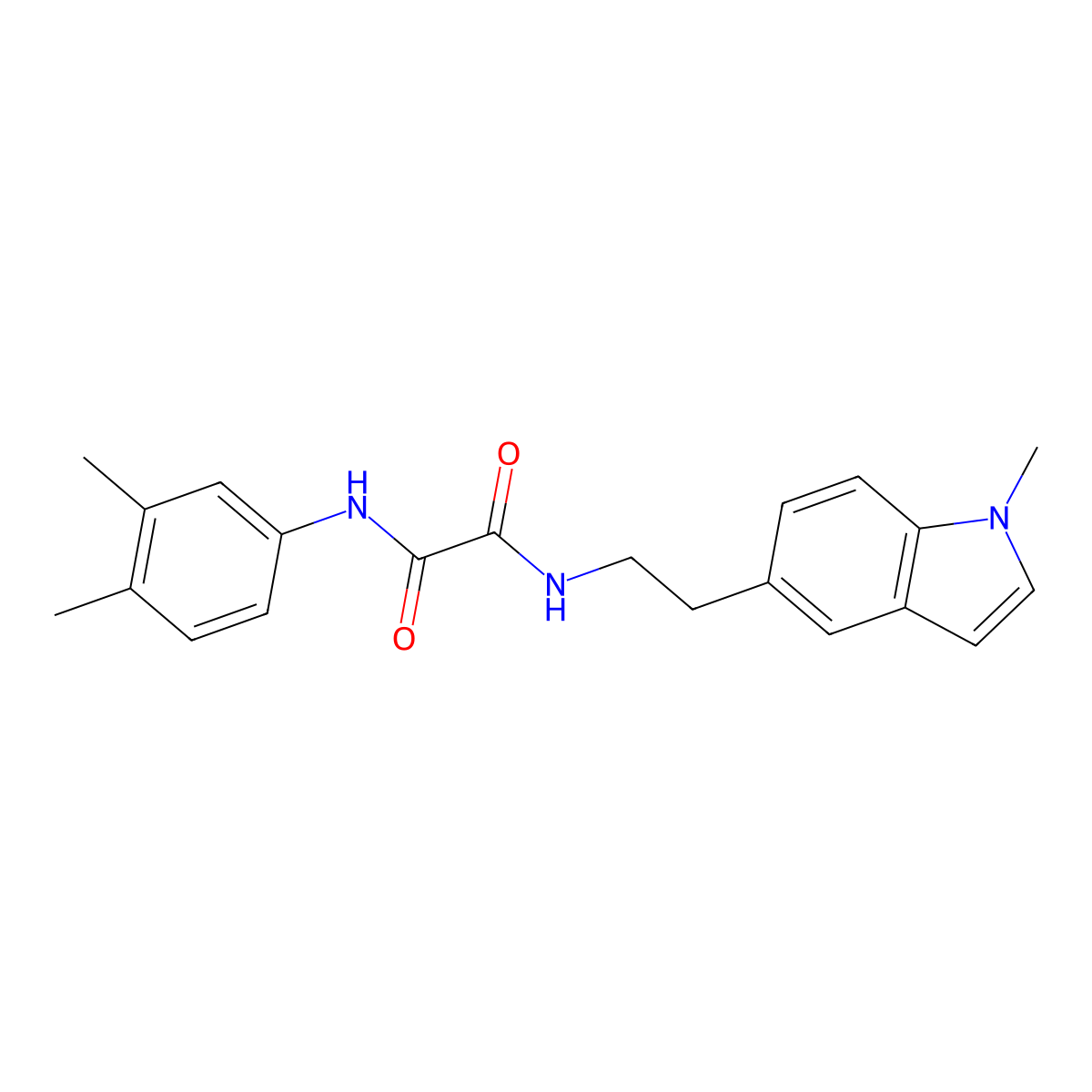 N1-(3,4-dimethylphenyl)-N2-(2-(1-methyl-1H-indol-5-yl)ethyl)oxalamide molecular structure, CAS 2034303-62-1