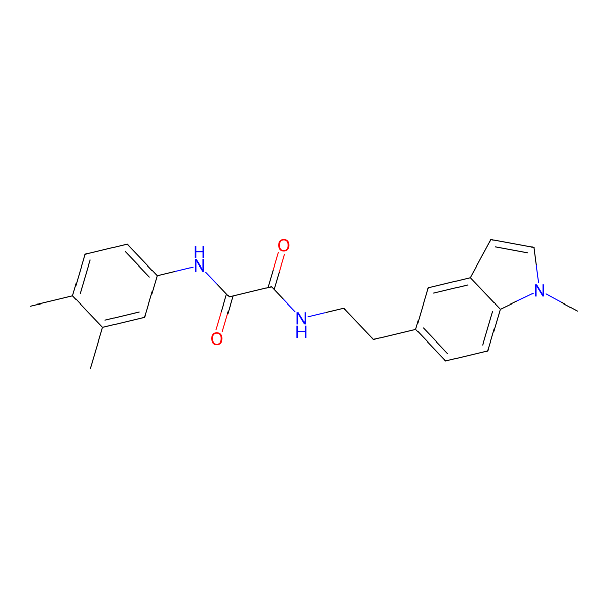 N1-(3,4-dimethylphenyl)-N2-(2-(1-methyl-1H-indol-5-yl)ethyl)oxalamide molecular structure, CAS 2034303-62-1