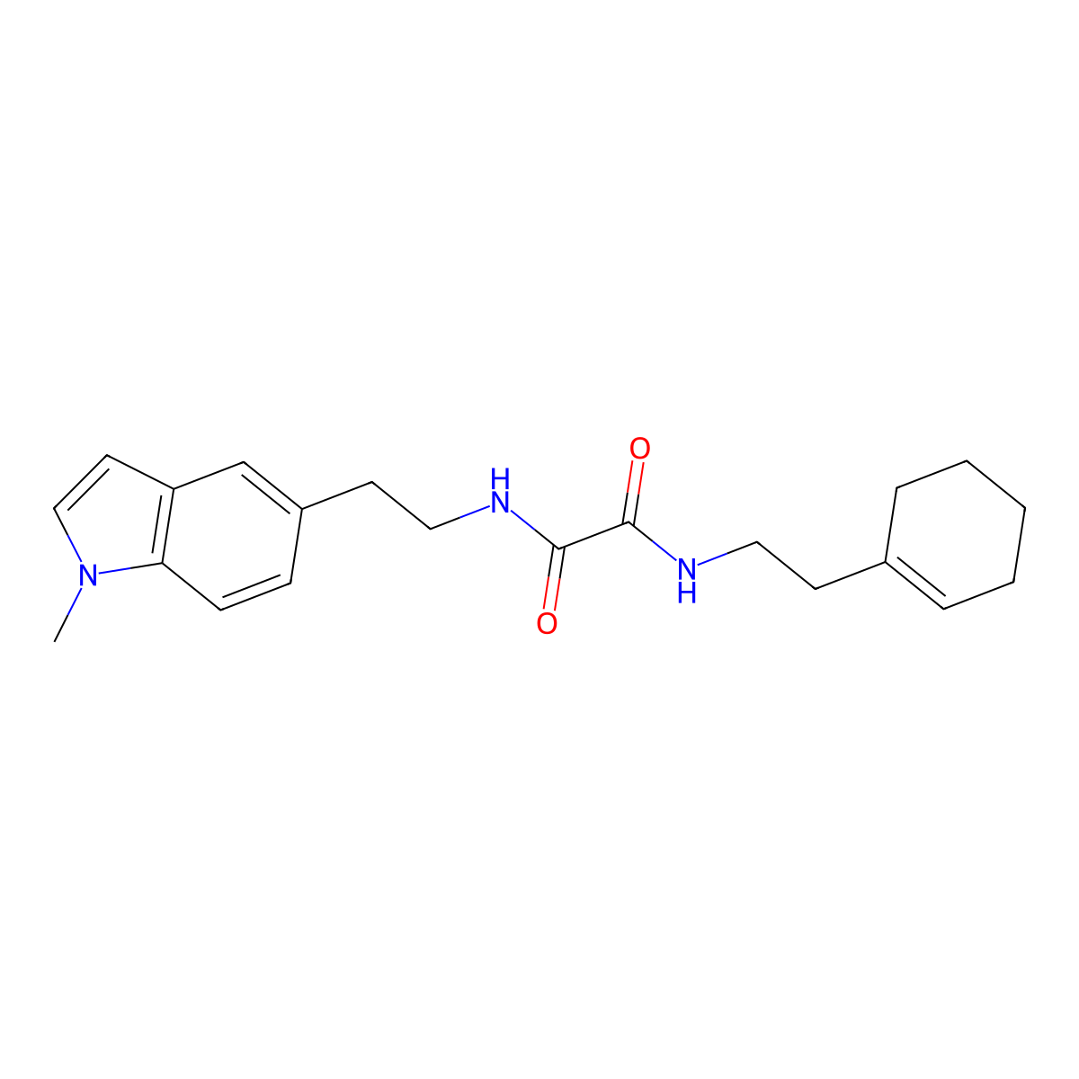 N1-(2-(cyclohex-1-en-1-yl)ethyl)-N2-(2-(1-methyl-1H-indol-5-yl)ethyl)oxalamide molecular structure, CAS 2034303-69-8