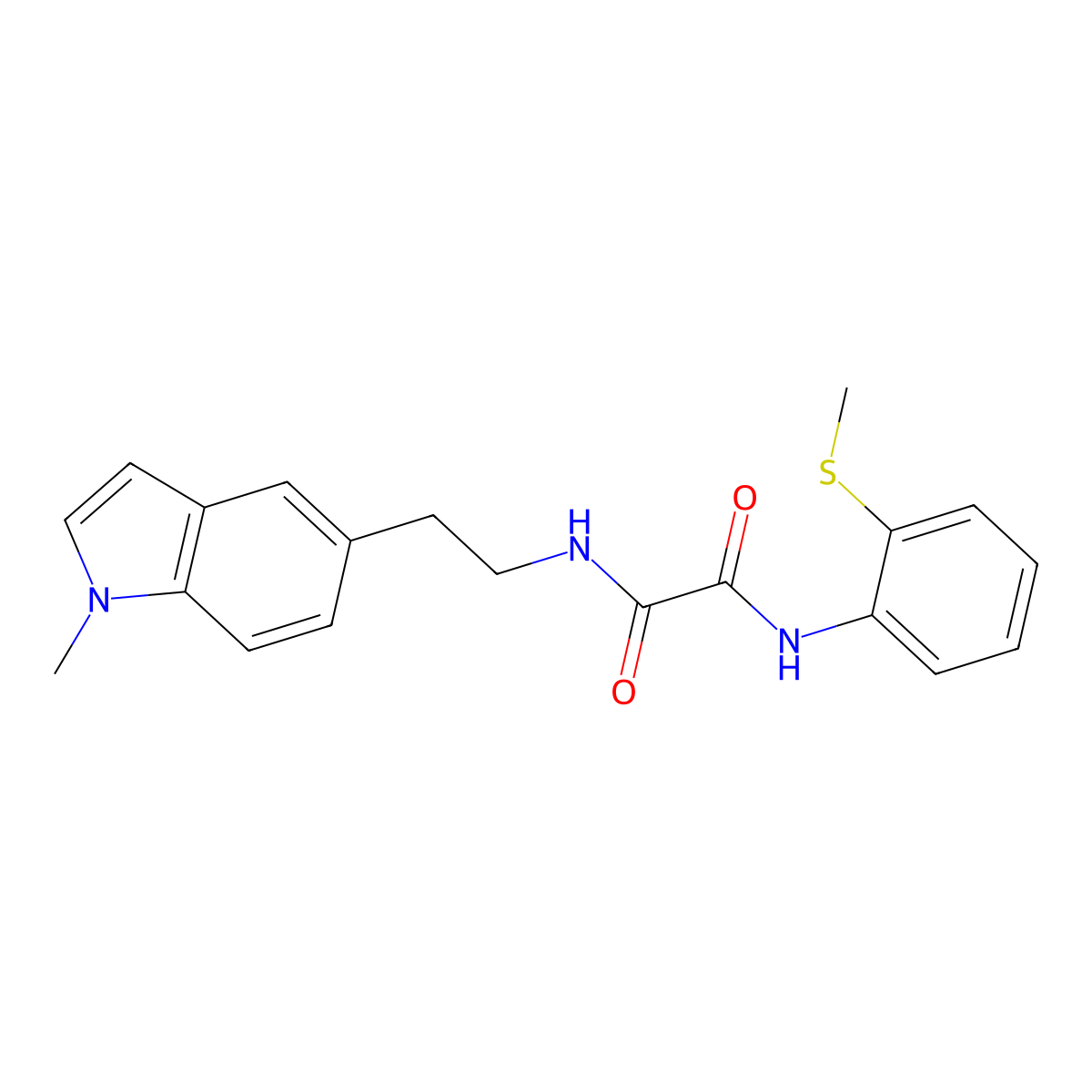 N1-(2-(1-methyl-1H-indol-5-yl)ethyl)-N2-(2-(methylthio)phenyl)oxalamide molecular structure, CAS 2034303-76-7