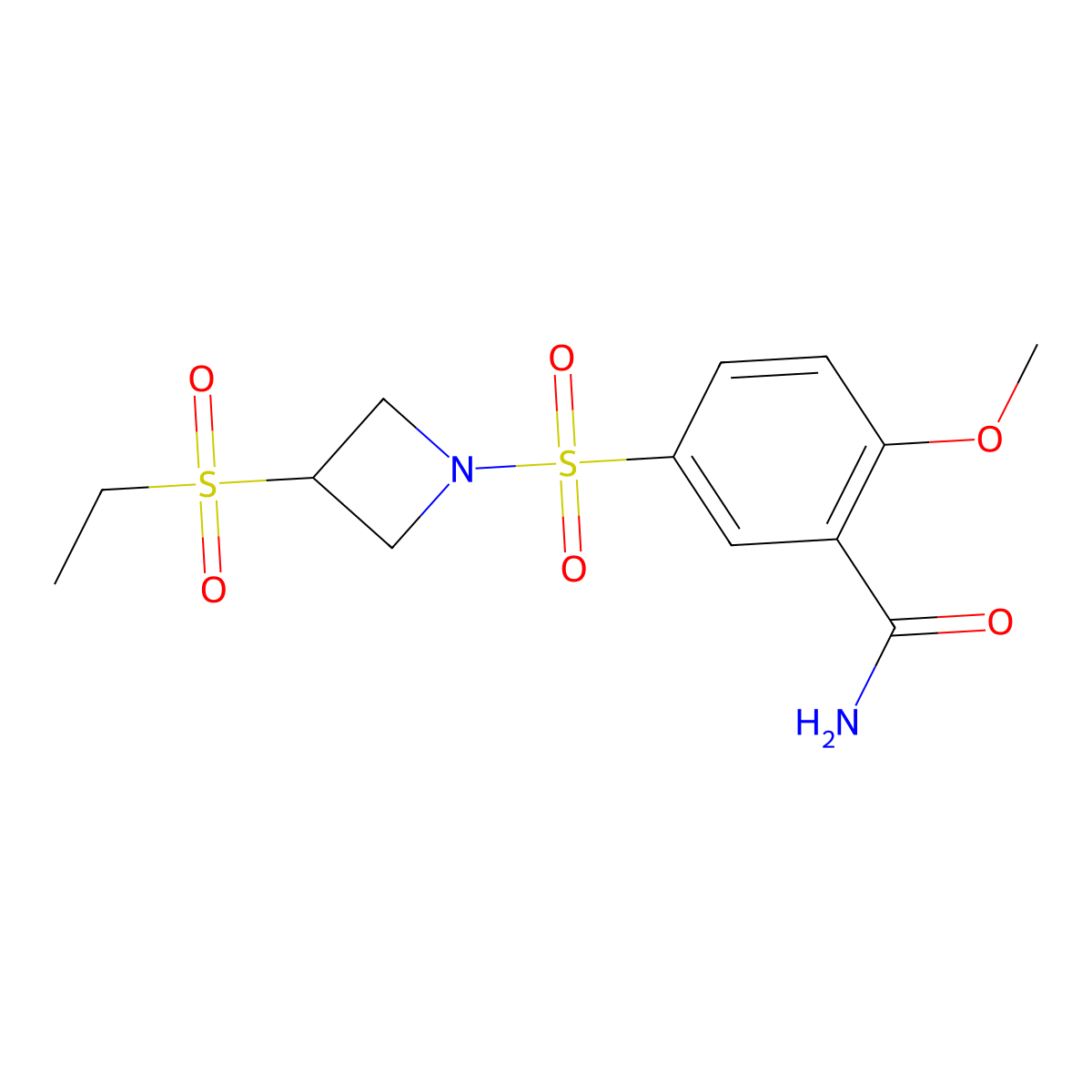5-((3-(Ethylsulfonyl)azetidin-1-yl)sulfonyl)-2-methoxybenzamide molecular structure, CAS 2034303-84-7