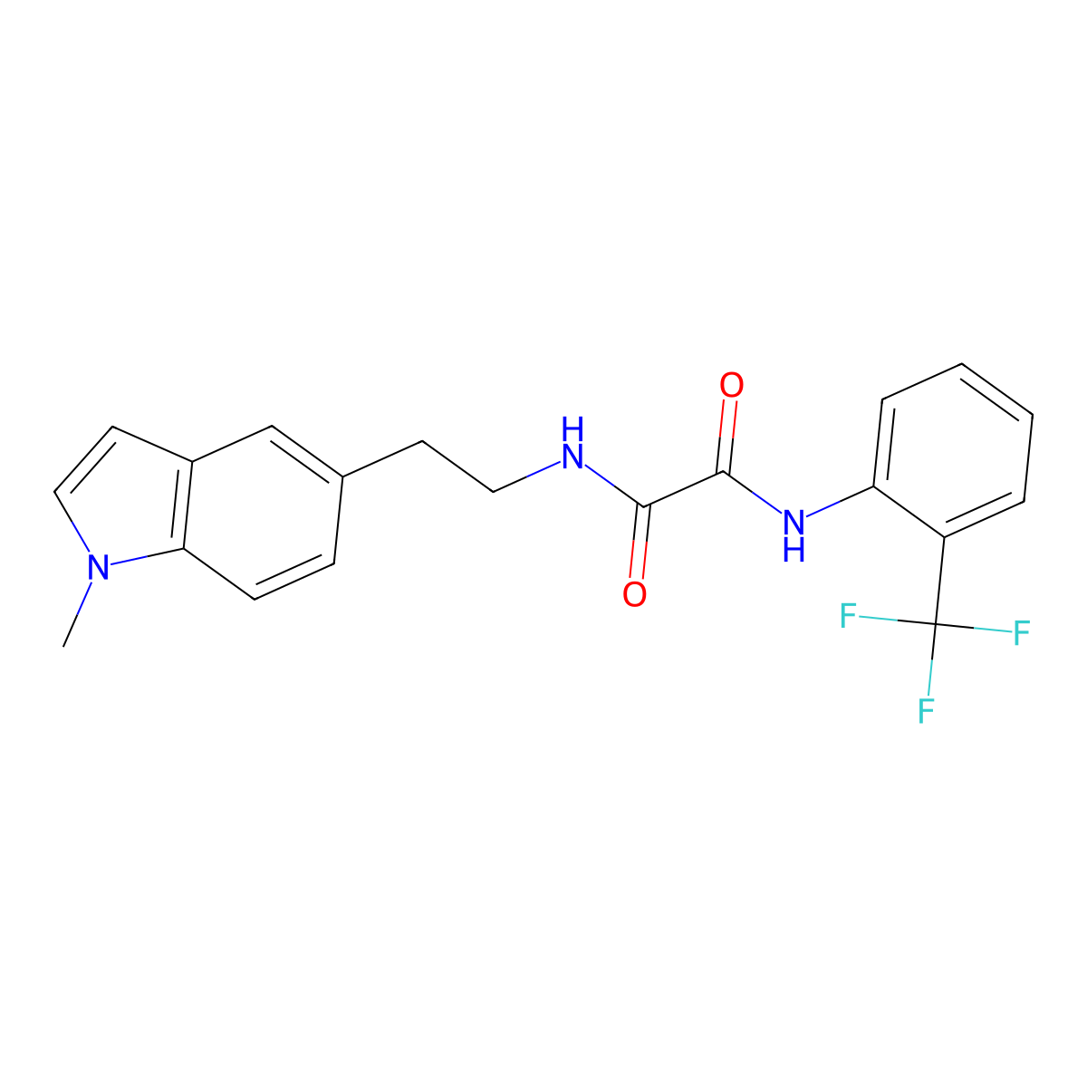 N1-(2-(1-methyl-1H-indol-5-yl)ethyl)-N2-(2-(trifluoromethyl)phenyl)oxalamide molecular structure, CAS 2034303-91-6