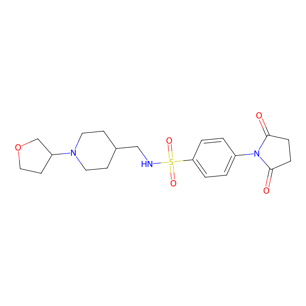 4-(2,5-dioxopyrrolidin-1-yl)-N-((1-(tetrahydrofuran-3-yl)piperidin-4-yl)methyl)benzenesulfonamide molecular structure, CAS 2034303-96-1