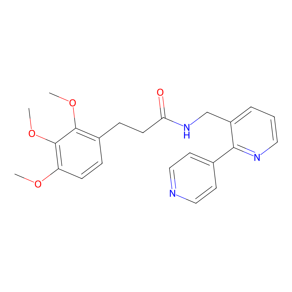 N-([2,4'-bipyridin]-3-ylmethyl)-3-(2,3,4-trimethoxyphenyl)propanamide molecular structure, CAS 2034303-99-4