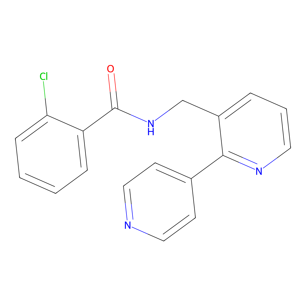 N-([2,4'-bipyridin]-3-ylmethyl)-2-chlorobenzamide molecular structure, CAS 2034304-10-2
