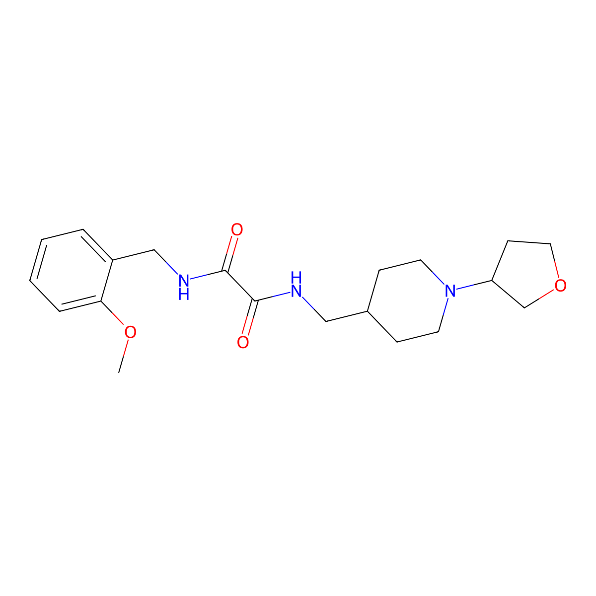 N1-(2-methoxybenzyl)-N2-((1-(tetrahydrofuran-3-yl)piperidin-4-yl)methyl)oxalamide molecular structure, CAS 2034304-11-3