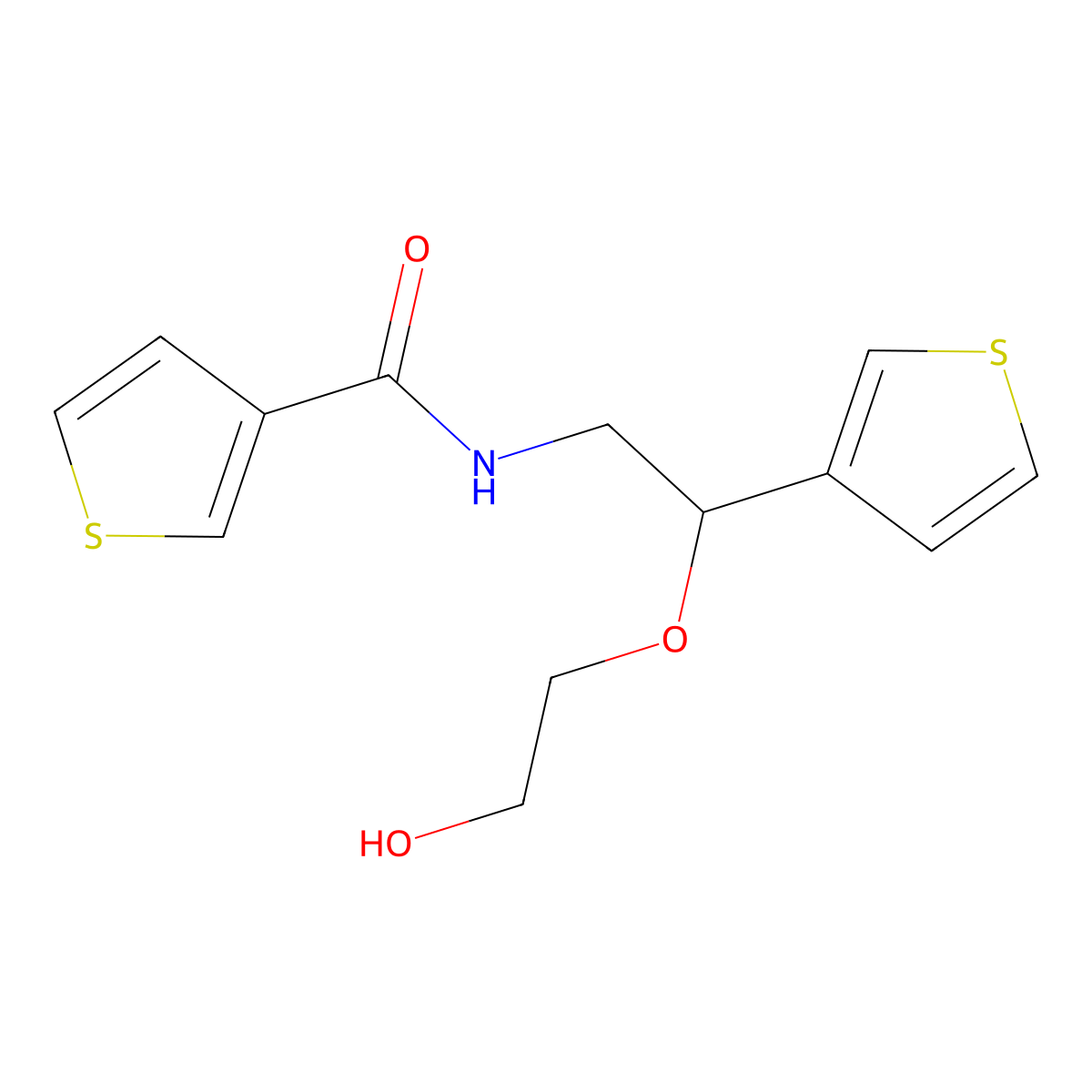 N-[2-(2-hydroxyethoxy)-2-(thiophen-3-yl)ethyl]thiophene-3-carboxamide molecular structure, CAS 2034304-13-5