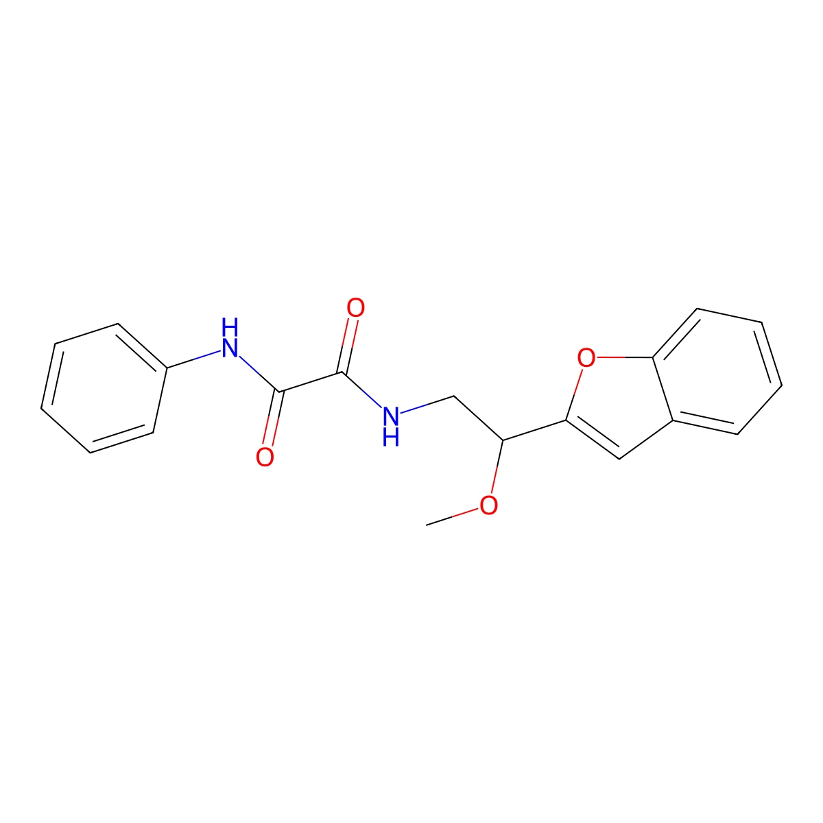 N1-(2-(benzofuran-2-yl)-2-methoxyethyl)-N2-phenyloxalamide molecular structure, CAS 2034304-22-6