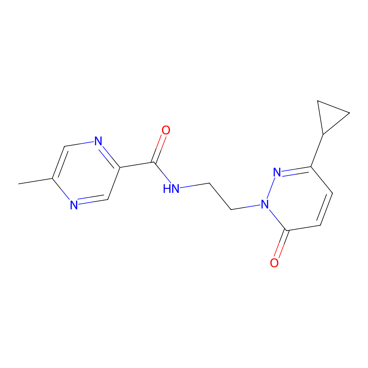 N-(2-(3-cyclopropyl-6-oxopyridazin-1(6H)-yl)ethyl)-5-methylpyrazine-2-carboxamide molecular structure, CAS 2034304-25-9