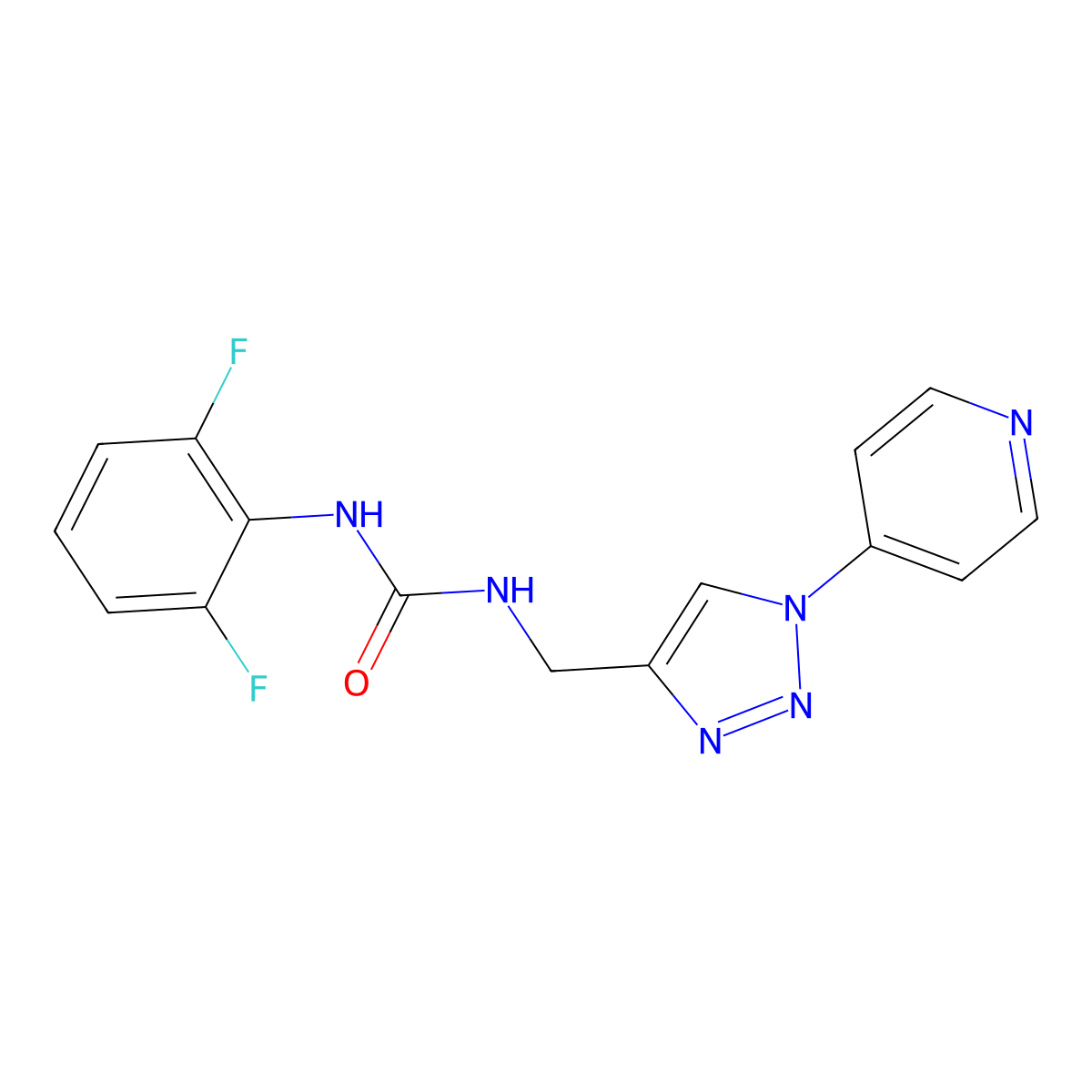 1-(2,6-difluorophenyl)-3-((1-(pyridin-4-yl)-1H-1,2,3-triazol-4-yl)methyl)urea molecular structure, CAS 2034304-28-2
