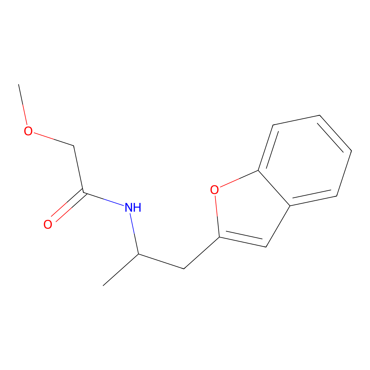 N-(1-(benzofuran-2-yl)propan-2-yl)-2-methoxyacetamide molecular structure, CAS 2034304-35-1