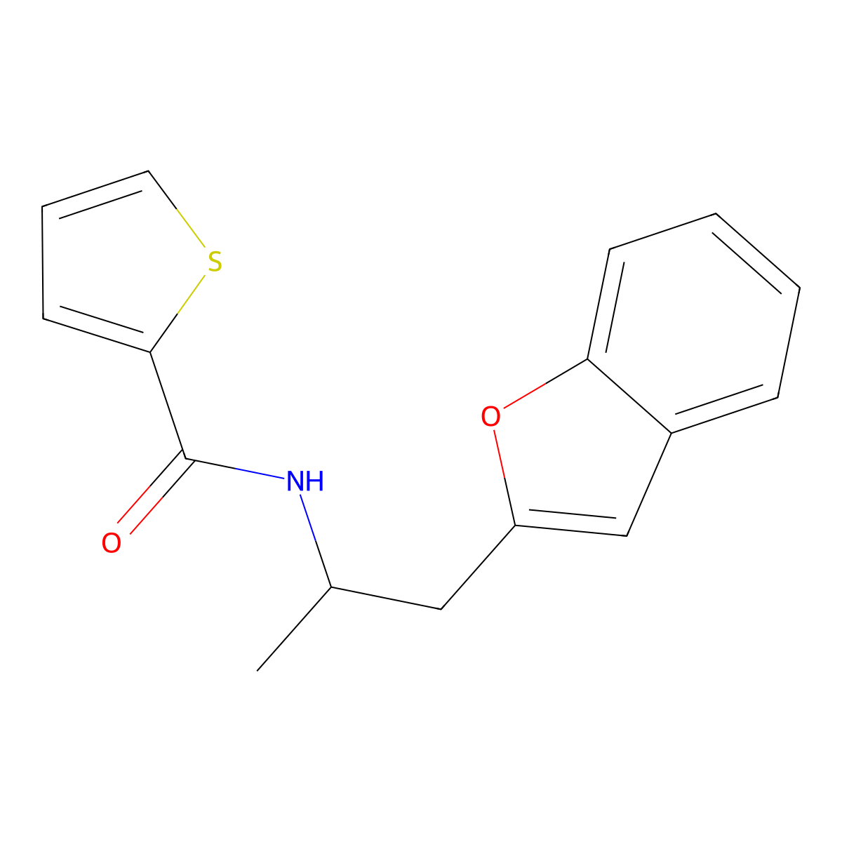 N-(1-(benzofuran-2-yl)propan-2-yl)thiophene-2-carboxamide molecular structure, CAS 2034304-40-8