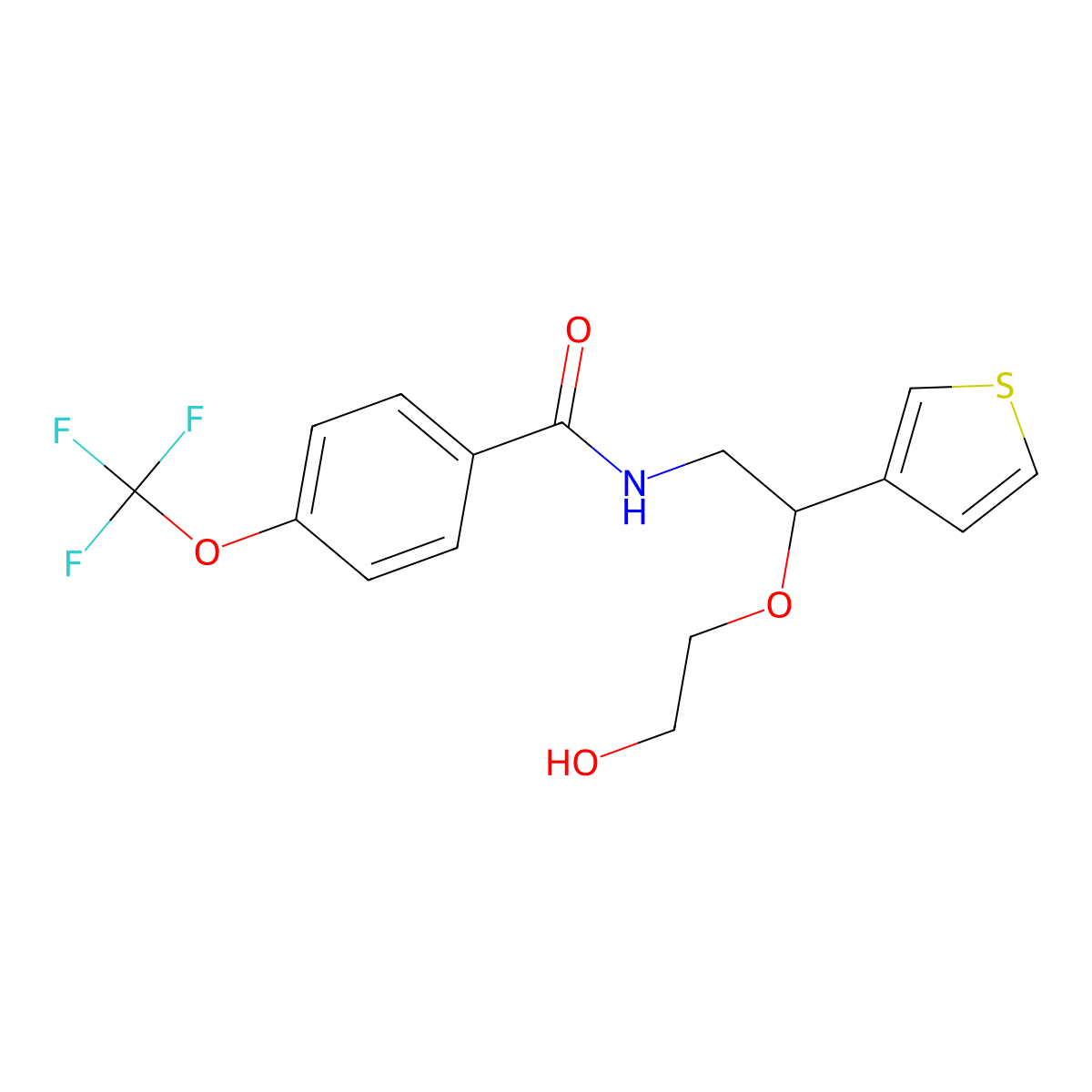 N-[2-(2-hydroxyethoxy)-2-(thiophen-3-yl)ethyl]-4-(trifluoromethoxy)benzamide molecular structure, CAS 2034304-47-5
