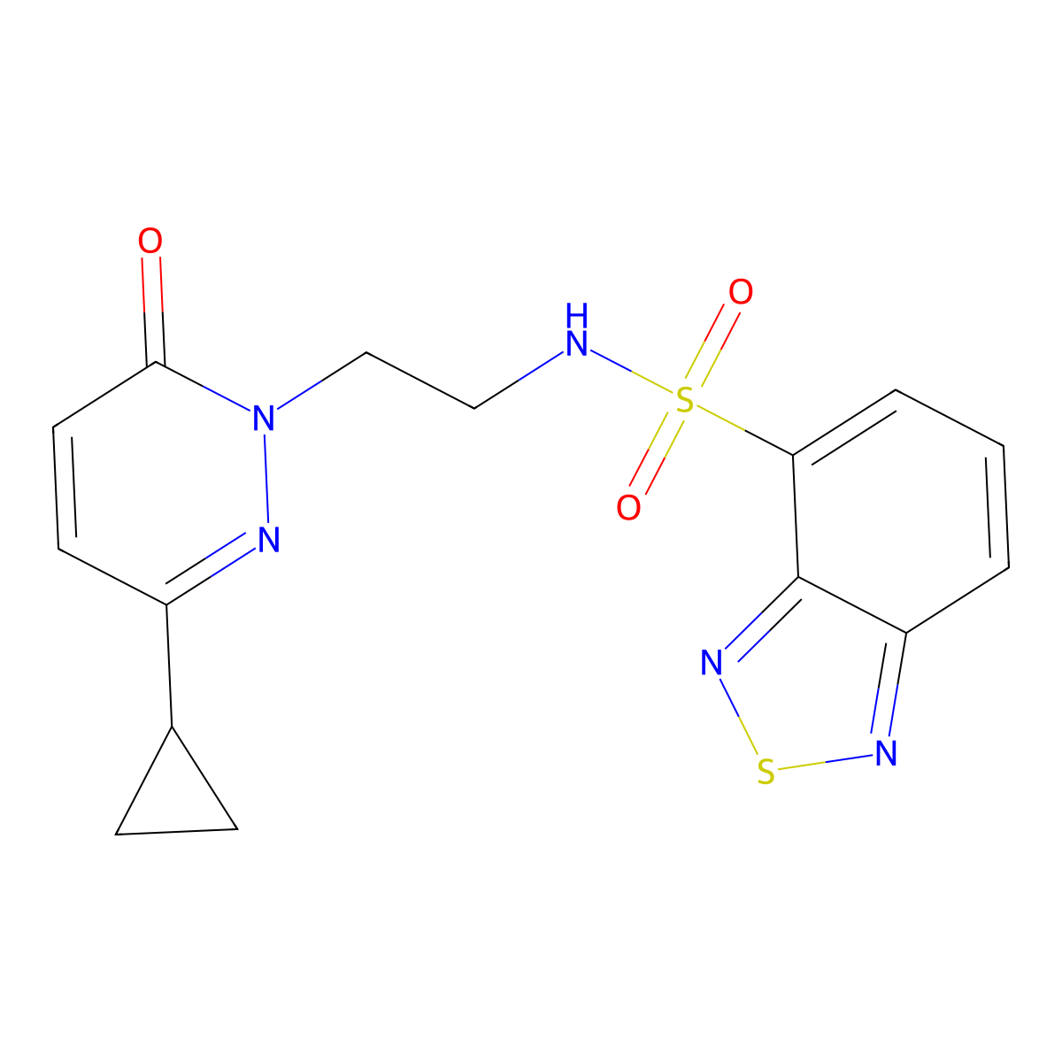 N-(2-(3-cyclopropyl-6-oxopyridazin-1(6H)-yl)ethyl)benzo[c][1,2,5]thiadiazole-4-sulfonamide molecular structure, CAS 2034304-52-2
