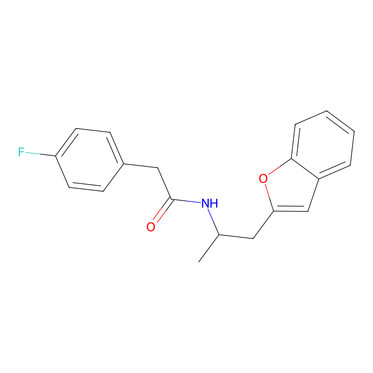 N-(1-(benzofuran-2-yl)propan-2-yl)-2-(4-fluorophenyl)acetamide molecular structure, CAS 2034304-55-5