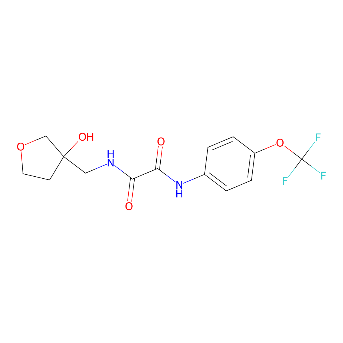 N1-((3-hydroxytetrahydrofuran-3-yl)methyl)-N2-(4-(trifluoromethoxy)phenyl)oxalamide molecular structure, CAS 2034304-58-8