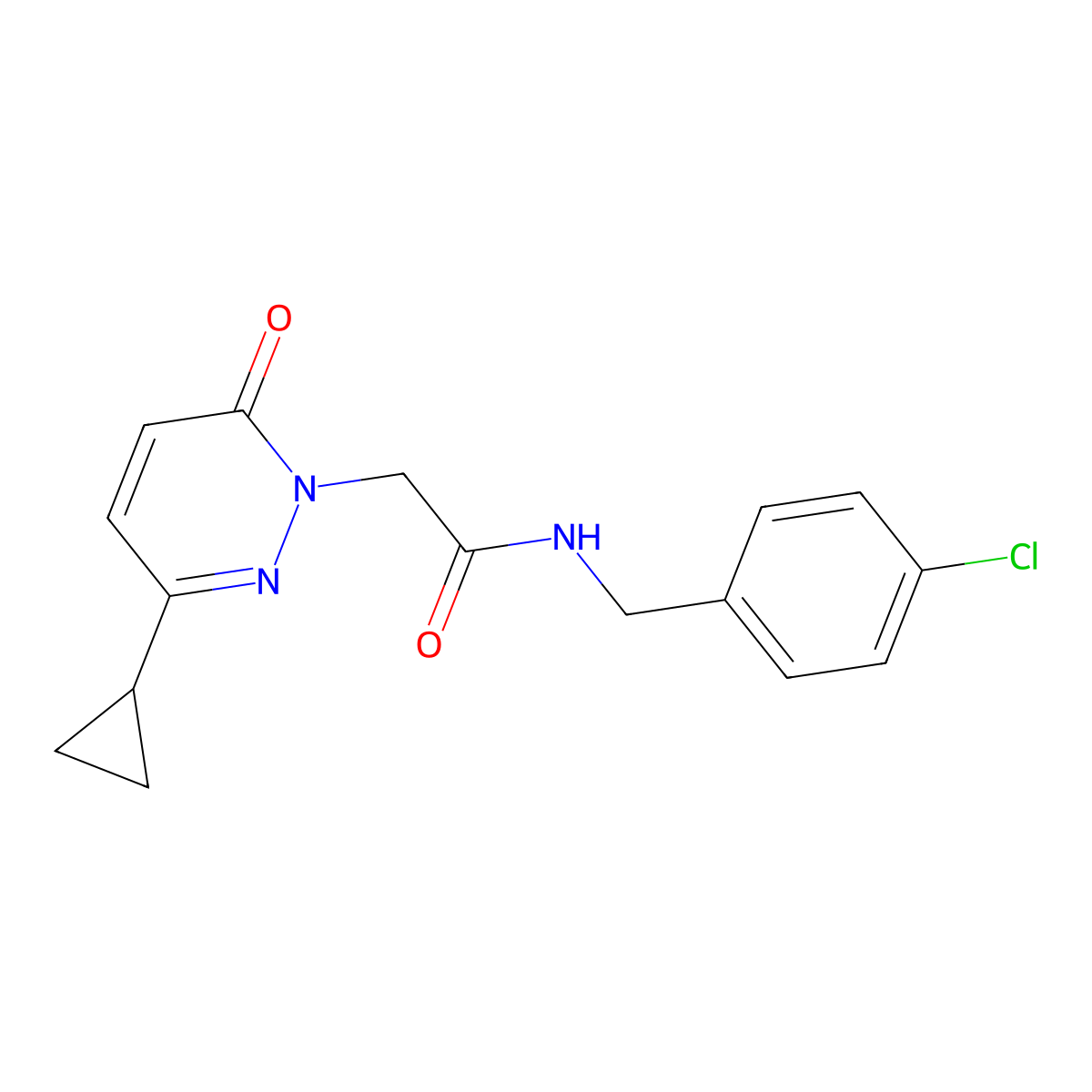 N-(4-chlorobenzyl)-2-(3-cyclopropyl-6-oxopyridazin-1(6H)-yl)acetamide molecular structure, CAS 2034304-60-2