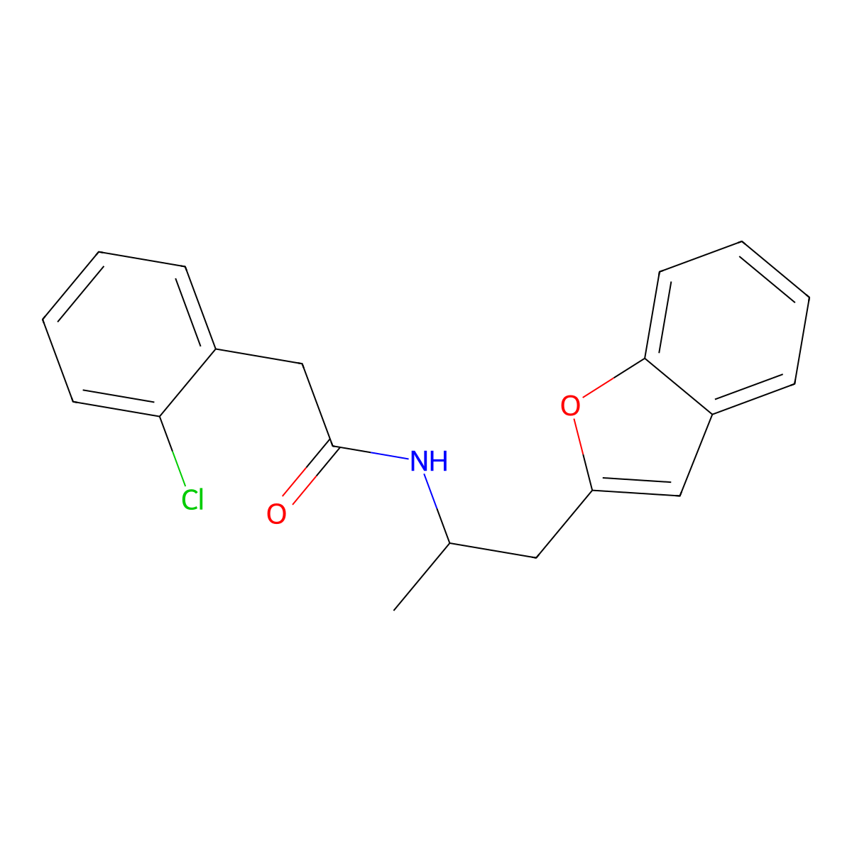N-(1-(benzofuran-2-yl)propan-2-yl)-2-(2-chlorophenyl)acetamide molecular structure, CAS 2034304-63-5