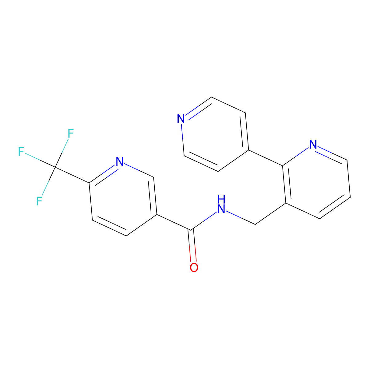 N-([2,4'-bipyridin]-3-ylmethyl)-6-(trifluoromethyl)nicotinamide molecular structure, CAS 2034304-67-9