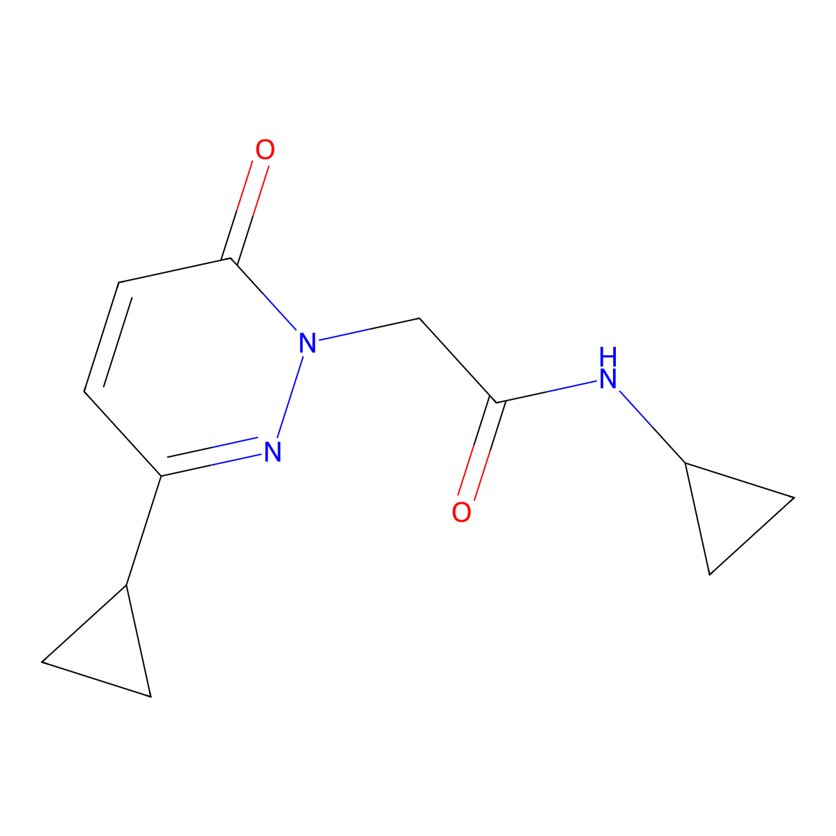 N-cyclopropyl-2-(3-cyclopropyl-6-oxopyridazin-1(6H)-yl)acetamide molecular structure, CAS 2034304-69-1