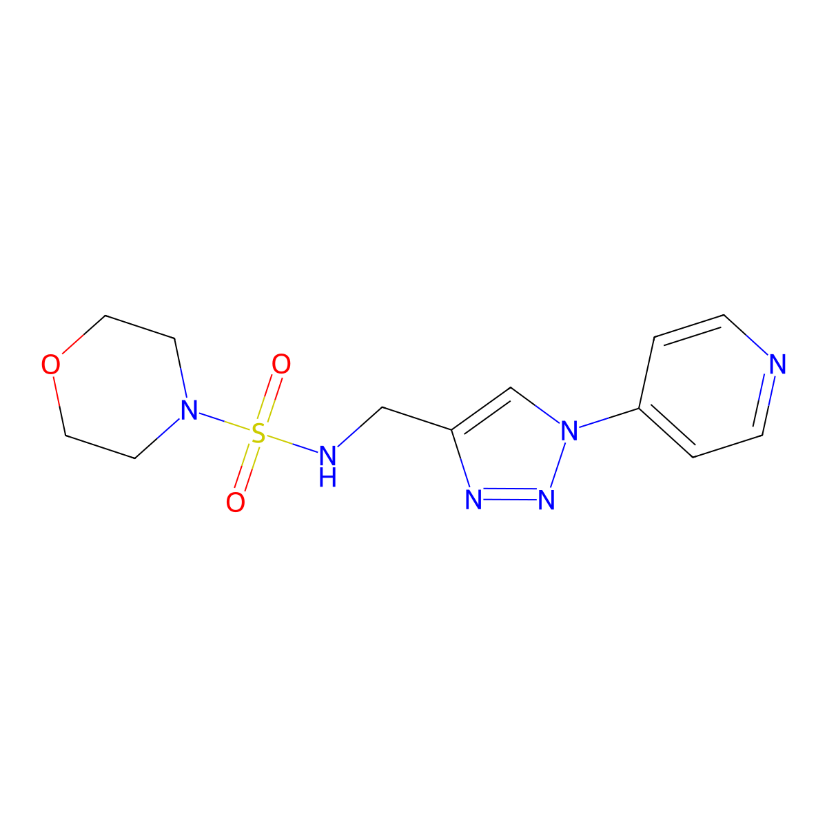 N-((1-(pyridin-4-yl)-1H-1,2,3-triazol-4-yl)methyl)morpholine-4-sulfonamide molecular structure, CAS 2034304-75-9