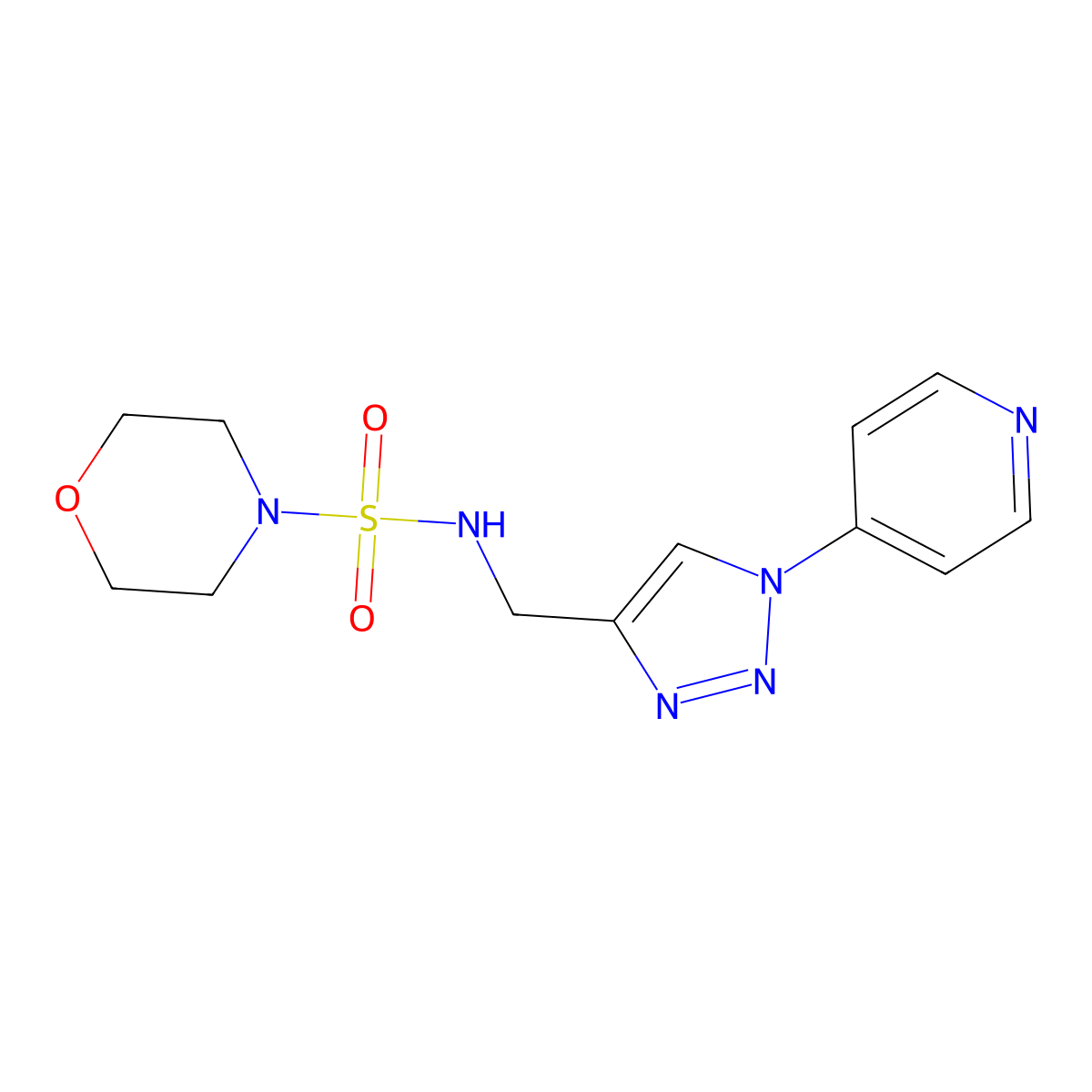 N-((1-(pyridin-4-yl)-1H-1,2,3-triazol-4-yl)methyl)morpholine-4-sulfonamide molecular structure, CAS 2034304-75-9