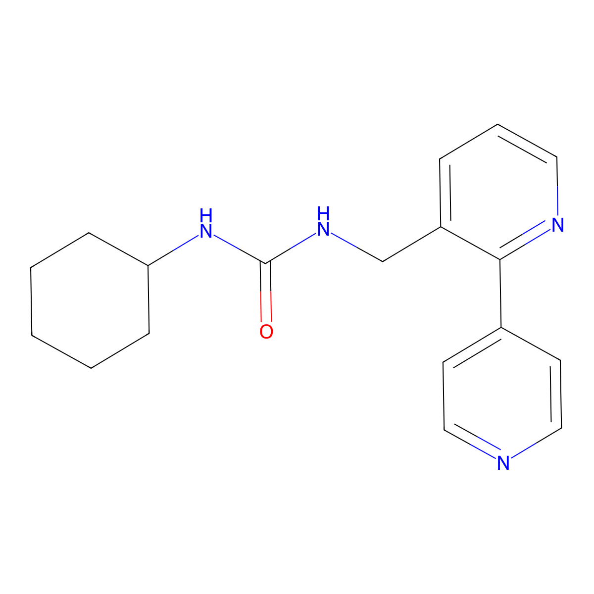 1-([2,4'-Bipyridin]-3-ylmethyl)-3-cyclohexylurea molecular structure, CAS 2034304-77-1