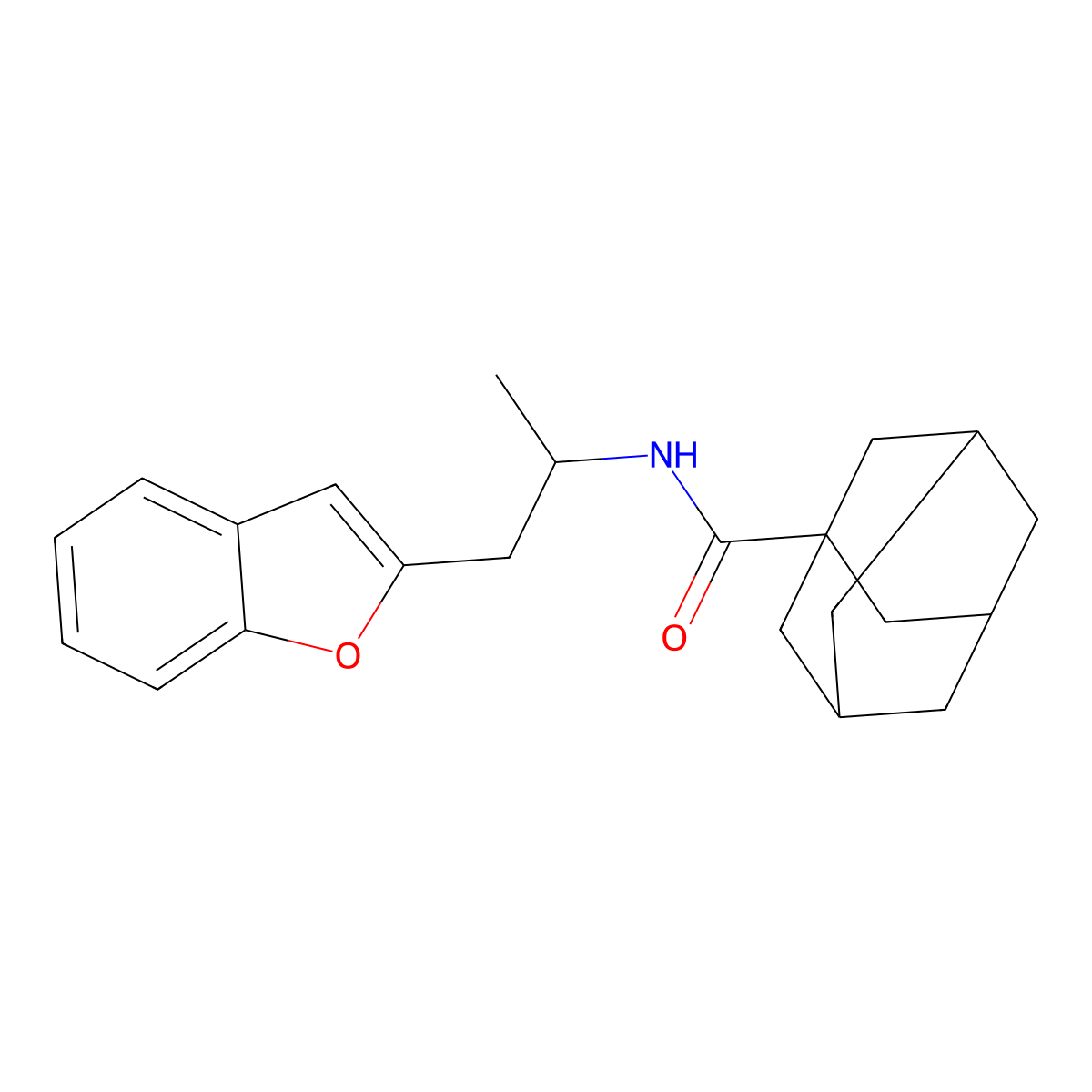 N-[1-(1-benzofuran-2-yl)propan-2-yl]adamantane-1-carboxamide molecular structure, CAS 2034304-83-9