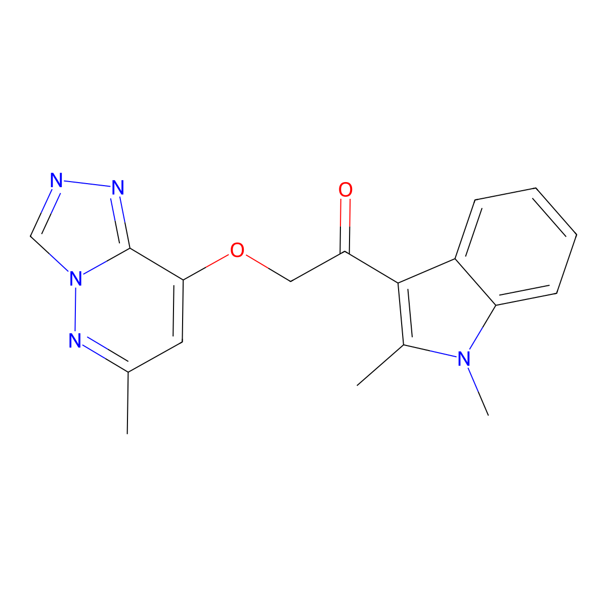 1-(1,2-dimethyl-1H-indol-3-yl)-2-((6-methyl-[1,2,4]triazolo[4,3-b]pyridazin-8-yl)oxy)ethanone molecular structure, CAS 2034304-84-0