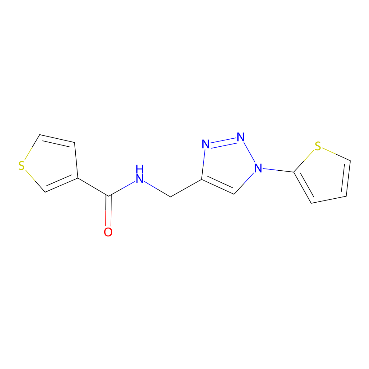 N-{[1-(thiophen-2-yl)-1H-1,2,3-triazol-4-yl]methyl}thiophene-3-carboxamide molecular structure, CAS 2034304-85-1