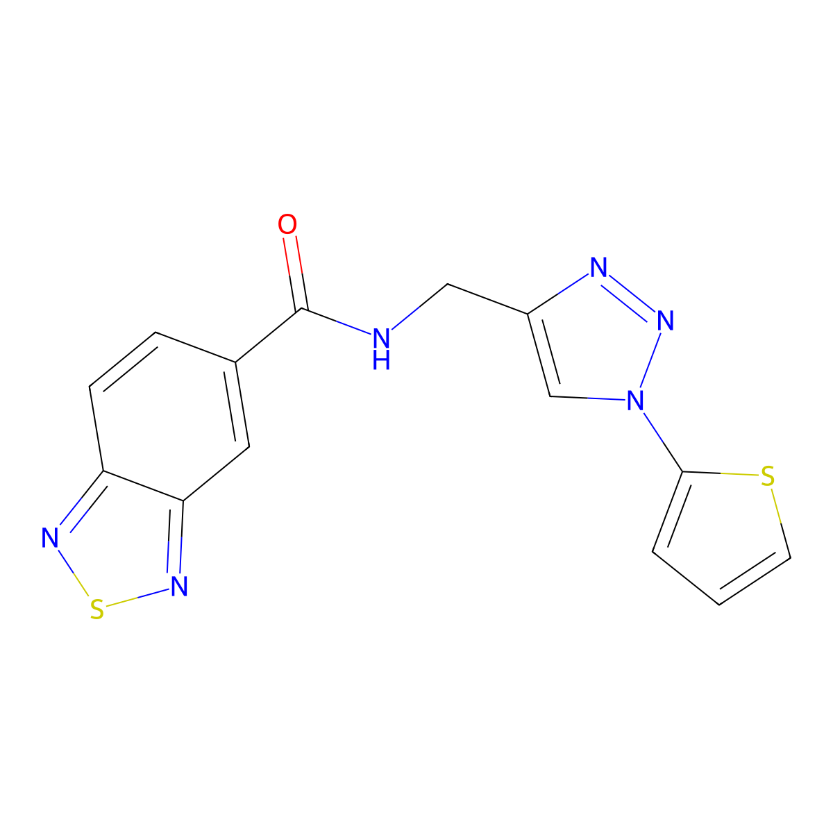 N-((1-(thiophen-2-yl)-1H-1,2,3-triazol-4-yl)methyl)benzo[c][1,2,5]thiadiazole-5-carboxamide molecular structure, CAS 2034304-93-1