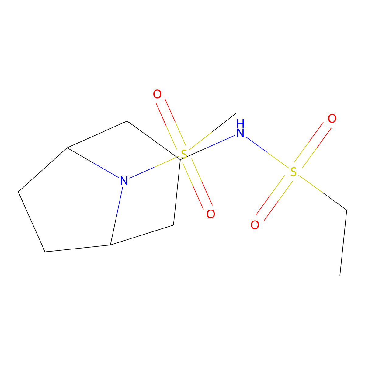 N-(8-(methylsulfonyl)-8-azabicyclo[3.2.1]octan-3-yl)ethanesulfonamide molecular structure, CAS 2034305-00-3