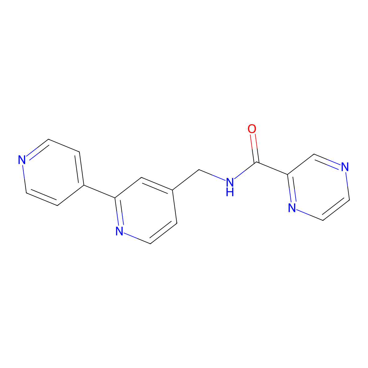 N-({[2,4'-bipyridine]-4-yl}methyl)pyrazine-2-carboxamide molecular structure, CAS 2034305-02-5