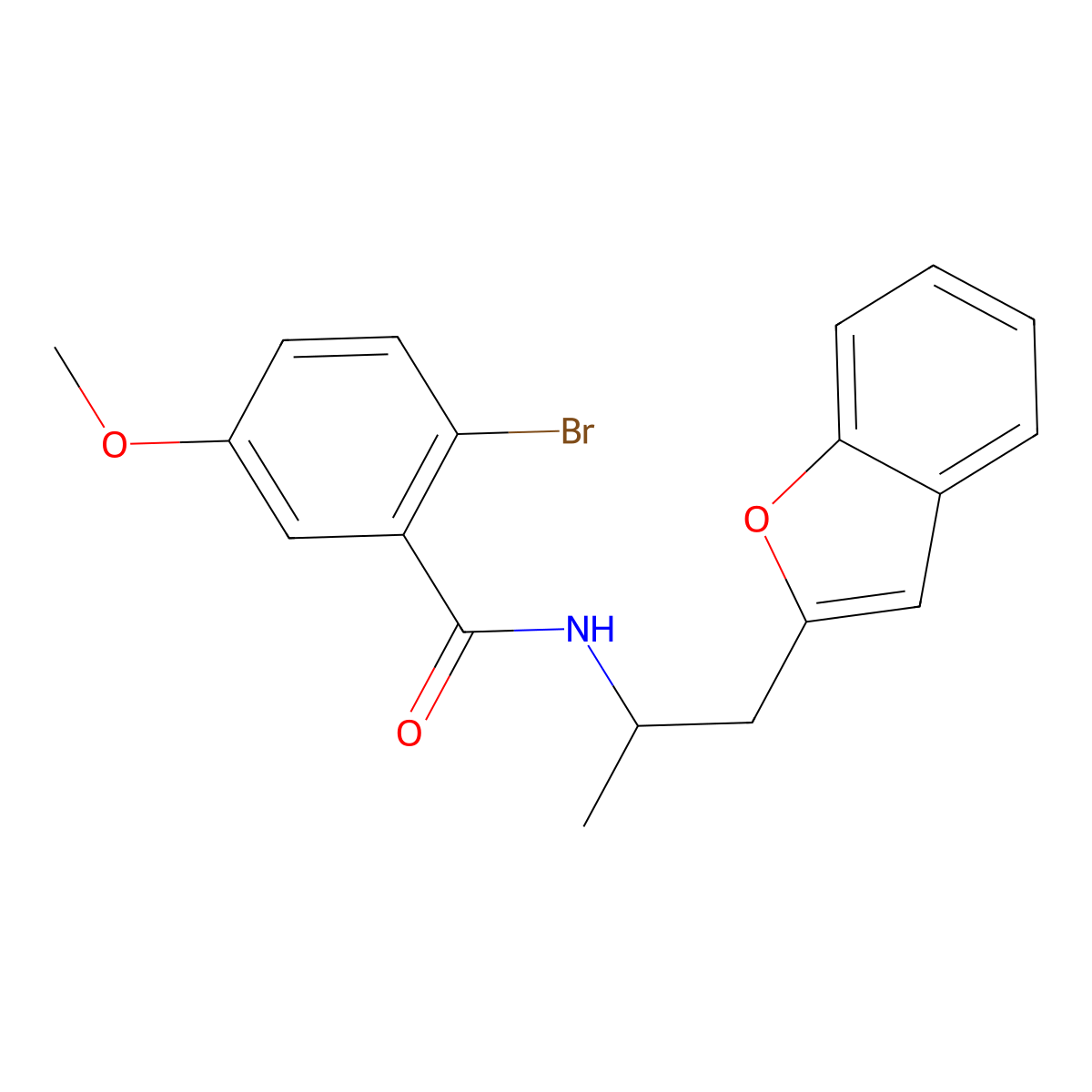 N-(1-(benzofuran-2-yl)propan-2-yl)-2-bromo-5-methoxybenzamide molecular structure, CAS 2034305-05-8