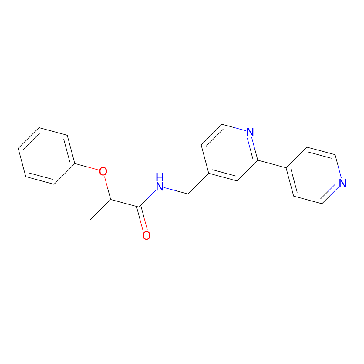 N-({[2,4'-bipyridine]-4-yl}methyl)-2-phenoxypropanamide molecular structure, CAS 2034305-16-1