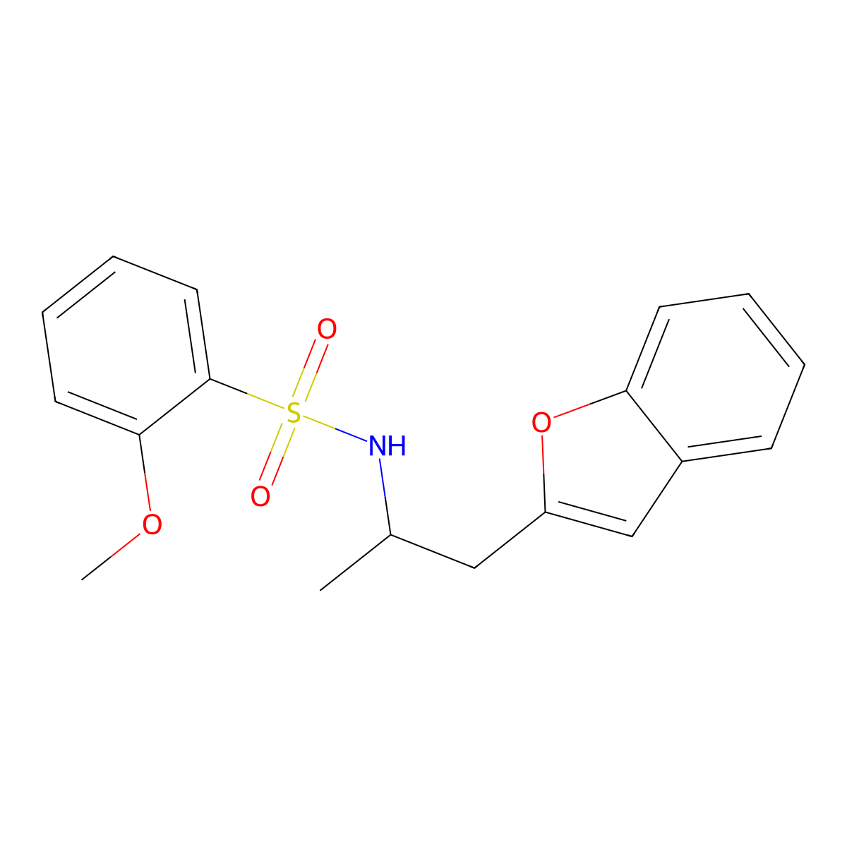 N-(1-(benzofuran-2-yl)propan-2-yl)-2-methoxybenzenesulfonamide molecular structure, CAS 2034305-30-9