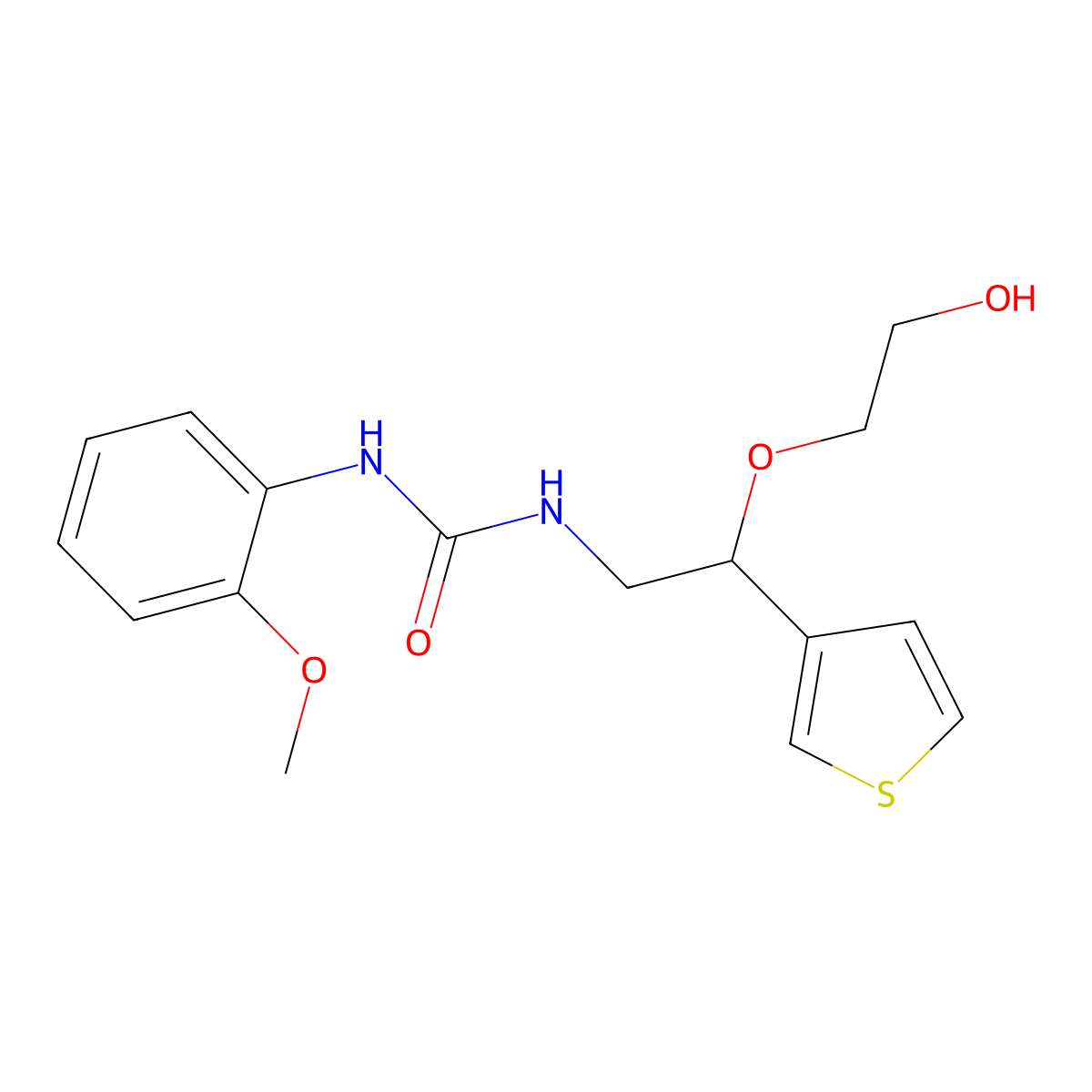 1-(2-(2-Hydroxyethoxy)-2-(thiophen-3-yl)ethyl)-3-(2-methoxyphenyl)urea molecular structure, CAS 2034305-31-0
