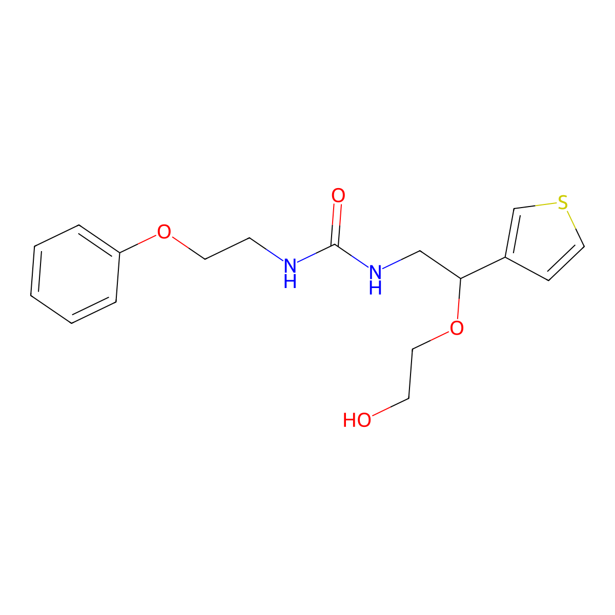 1-(2-(2-Hydroxyethoxy)-2-(thiophen-3-yl)ethyl)-3-(2-phenoxyethyl)urea molecular structure, CAS 2034305-39-8