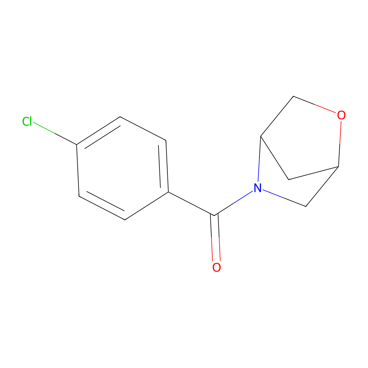 2-Oxa-5-azabicyclo[2.2.1]heptan-5-yl(4-chlorophenyl)methanone molecular structure, CAS 2034305-46-7